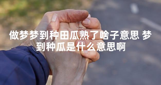 做梦梦到种田瓜熟了啥子意思 梦到种瓜是什么意思啊